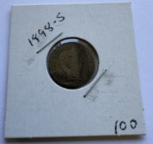 1898-S BARBER DIME COIN