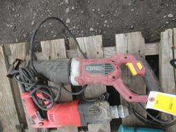 CHICAGO ELECTRIC CORDED RECIPROCATING SAW, BAUER CORDED ROTARY HAMMER, & MAKITA CORDED DRILL