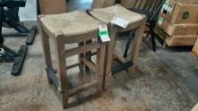 Lot of (2) Newport 26 in. H Light Amber Wood Counter-Height Stool*DAMAGED*