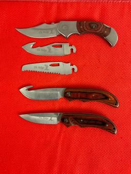 2 pcs Elk Ridge Steel Hunting Knives Model ER-13 & ER-055 w/ Nylon Sheathes. NIB. See pics.