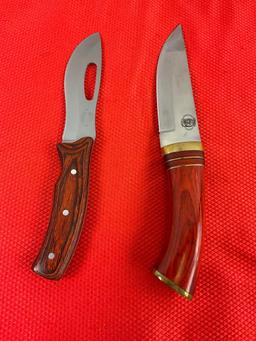2 pcs Stainless Steel Hunting Knives w/ Sheathes. Chipaway 10" Knife & Frost 9" Knife. NIB. See