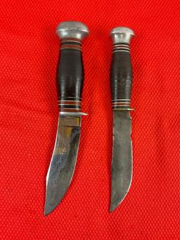 2 pcs Vintage Remington Collectible Steel Fixed Blade Hunting Knives Models The Dartsman & RH71. ...