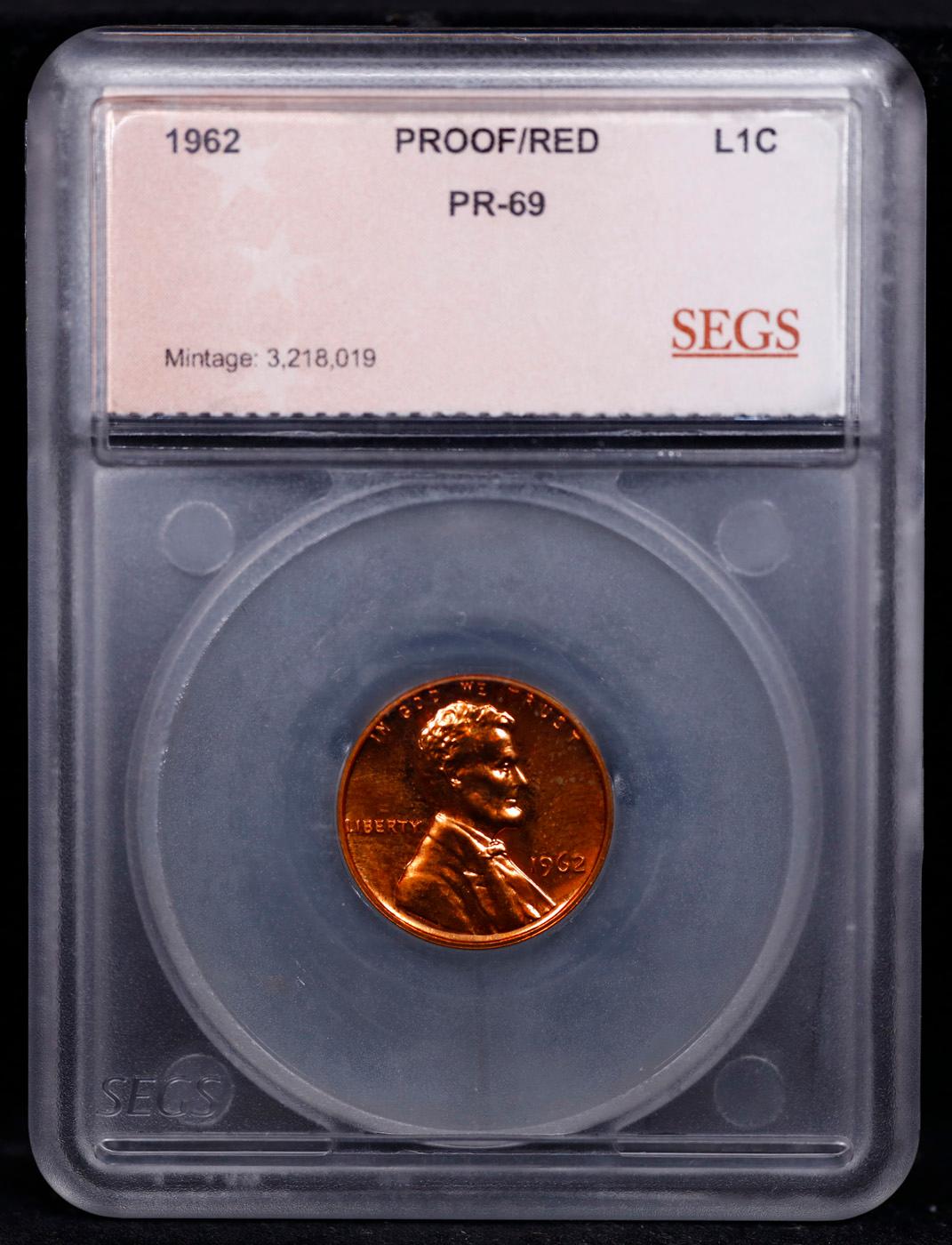 Proof 1962 Lincoln Cent 1c Graded pr69 By SEGS