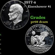 Proof 1977-s Eisenhower Dollar $1 Grades GEM++ Proof Deep Cameo