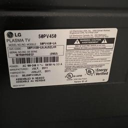 LG 50" Plasma TV Model No. 50PV450 - Works