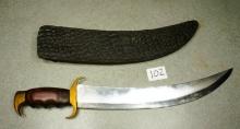 Pakistani Short Sword w/ Crocodile Leather Sheath