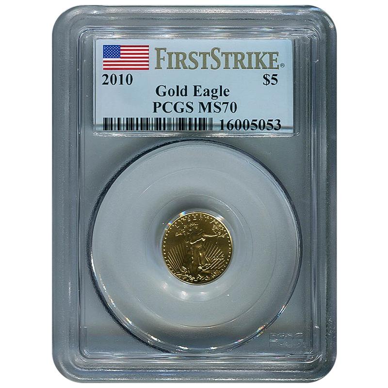 Certified American $5 Gold Eagle 2010 MS70 First Strike PCGS