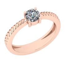 CERTIFIED 0.71 CTW D/VS1 ROUND (LAB GROWN Certified DIAMOND SOLITAIRE RING ) IN 14K YELLOW GOLD