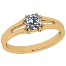 CERTIFIED 0.7 CTW E/VS2 ROUND (LAB GROWN Certified DIAMOND SOLITAIRE RING ) IN 14K YELLOW GOLD