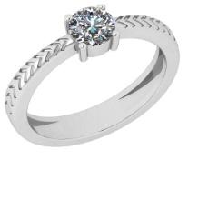 CERTIFIED 0.7 CTW F/VVS1 ROUND (LAB GROWN Certified DIAMOND SOLITAIRE RING ) IN 14K YELLOW GOLD