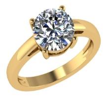 CERTIFIED 0.91 CTW F/VS2 ROUND (LAB GROWN Certified DIAMOND SOLITAIRE RING ) IN 14K YELLOW GOLD