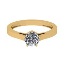 CERTIFIED 0.9 CTW F/VS2 ROUND (LAB GROWN Certified DIAMOND SOLITAIRE RING ) IN 14K YELLOW GOLD
