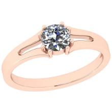 CERTIFIED 0.71 CTW E/VS2 ROUND (LAB GROWN Certified DIAMOND SOLITAIRE RING ) IN 14K YELLOW GOLD