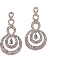 4.65 Ctw VS/SI1 Diamond Style 14K Rose Gold Earrings ALL DIAMOND ARE LAB GROWN