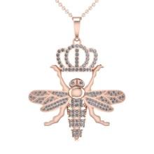 1.86 Ctw VS/SI1 Diamond 14K Rose Gold butterfly Necklace ALL DIAMOND ARE LAB GROWN
