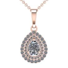 3.09 Ctw VS/SI1 Diamond Prong Set 14K Rose Gold Necklace (ALL DIAMOND ARE LAB GROWN )