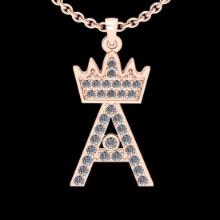 0.20 CtwVS/SI1 Diamond 10K Rose Gold alphabet (A) Pendant Necklace (ALL DIAMOND ARE LAB GROWN )
