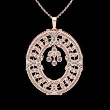 1.51 Ctw VS/SI1 Diamond 14K Rose Gold Necklace(ALL DIAMOND ARE LAB GROWN )