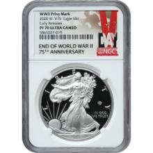 2020-W Silver Eagle WWII V75 Privy Mark PF70 NGC Early Release