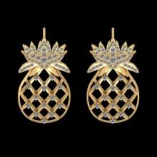 0.96 Ctw VS/SI1 Diamond 14K Yellow Gold Earrings (ALL DIAMOND ARE LAB GROWN )