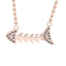 0.16 Ctw VS/SI1 Diamond 14K Rose Gold Pendant Necklace (ALL DIAMOND LAB GROWN )