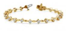 14K YELLOW GOLD 1 CTW G-H I1/I2 CLASSIC LINK BRACELET LAB-GROWN DIAMOND