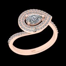 1.13 Ctw VS/SI1 Diamond Prong Set 18K Rose Gold Engagement Ring