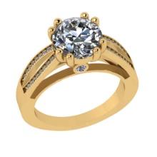 2.75 Ctw VS/SI1 Diamond 14K Yellow Gold Vintage Style Engagement Ring