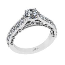 2.47 Ctw VS/SI1 Diamond 14K White Gold Vintage Style Engagement Ring