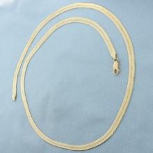 Italian 22 Inch Herringbone Link Chain Necklace In 10k Yellow Gold
