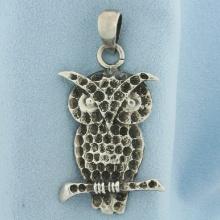 Owl Pendant In Sterling Silver