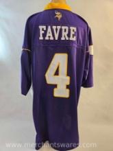 Brett Favre No. 4 Minnesota Vikings NFL Jersey, Reebok 2XL Length +2, 1 lb