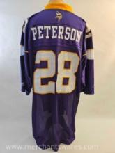 Adrian Peterson No. 28 Minnesota Vikings NFL Jersey, Reebok 2XL Length +2, 1 lb