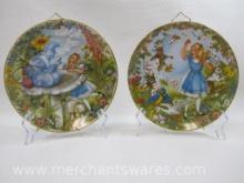 Two Viletta Alice in Wonderland Collector's Plates, End of a Dream #3500 A, Advice from a
