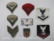 US Military Patches, Marines, Navy etc. with Graduation, Holland and Angel Pins, 2 oz