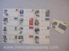 Twenty-One First Day Covers including American Wool Industry, 13-Cent Air Mail Coil Stamp, Thomas