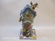 Fanciful Ceramic Lighthouse from Clayworks by Heather Goldminc, approx 12 inches tall, 2lbs 11oz