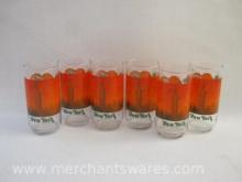 Set of Six Nedicks Good & Quick New York Drinking Glasses, 2 lbs 12 oz