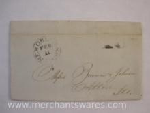 Stampless Cover Black Stamp New Orleans LA to Alton Ill Jul 11 1847