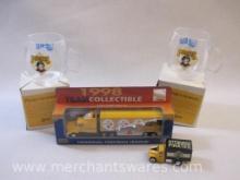 Four Pittsburgh Sports Items including 2 Pirates Plastic Mugs, Pirates Diecast Truck and Steelers