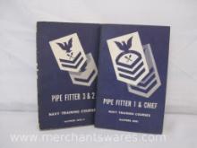 Navy Training Courses Books Pipe Fitter 3 and 2, 1951 Navpers 10592-A, with Pipe Fitters 1 and