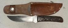 Vintage Remington UMC RH4 Fixed Blade Knife w/sheath 3 1/2" Blade 7 1/4" Total Knife Length
