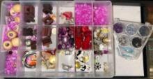 2 Organizers Filled with Beads, Glass and Natural Beads and more