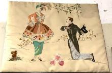 Vintage Hand Embroidered Wall Hanging Picture