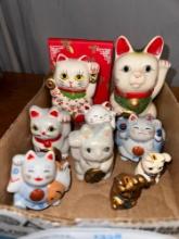 Lucky Cat Collection- Porcelain and Resin