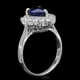 14k Gold 2.50ct Sapphire 0.80ct Diamond Ring