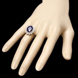 14k Gold 6.00ct Sapphire 0.55ct Diamond Ring