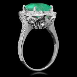 14K Gold 3.50ct Emerald 0.70ct Diamond Ring