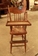 Antique Oak Childs High Chair