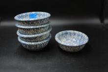 5 Hen Pottery Serving Bowls